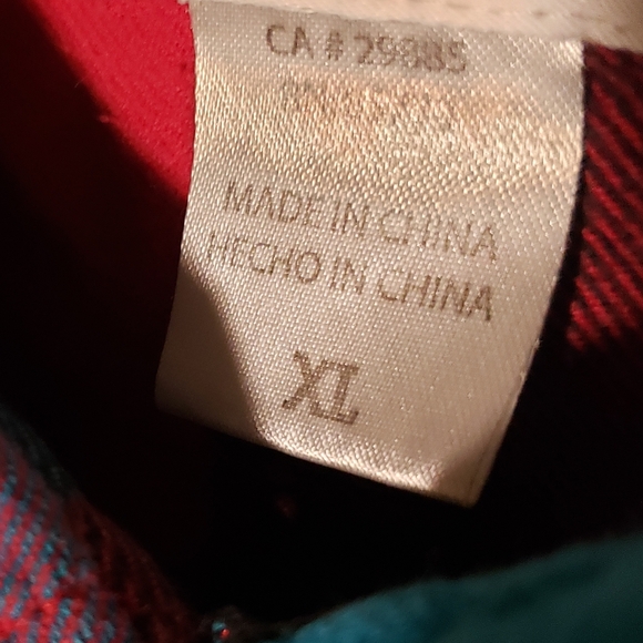 Red and Blue Plaid Long Sleeve Full Button Up Shirt - Picture 2 of 3